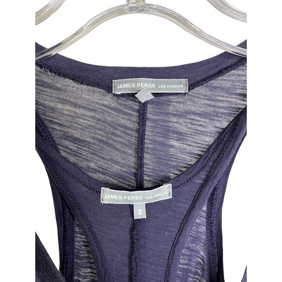 James Perse Dress Womens 2 Gray Long Tank Dress Lined Layer V-Neck Minimalist - Picture 4 of 10